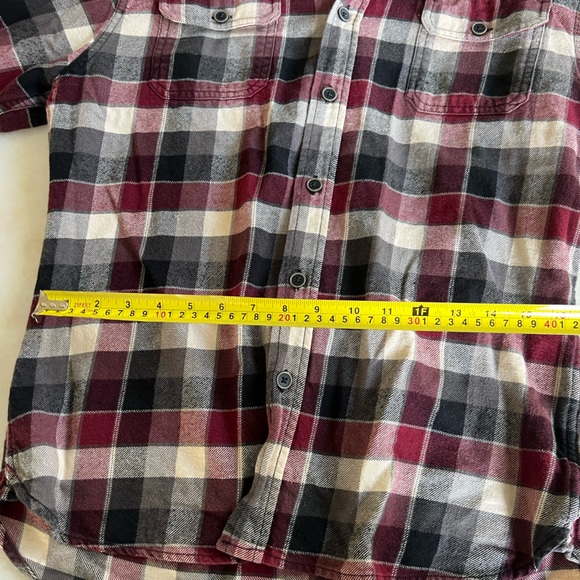 Red Black Flannel Jacket Western Cozy Soft Country Style Long Sleeve Button Down - Picture 6 of 8